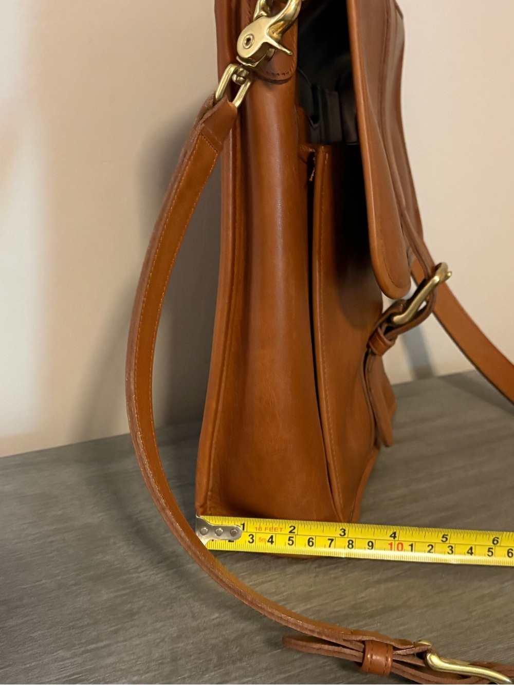 Coach Vintage Leather Emerson Laptop Bag with Brass Hardware - Picture 9 of 14